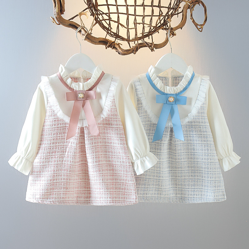 Baby Products For Newborn - Frühling und Herbst Neues kariertes Kleid