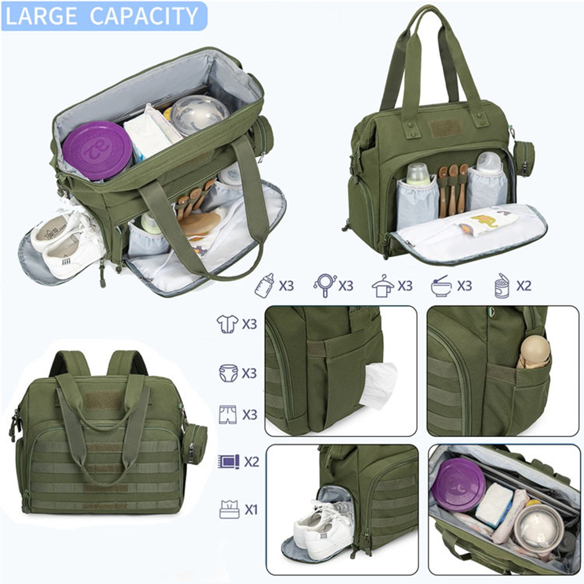 Große Wickeltasche, wasserdich – Diaper Bag Backpack Bewertung und Preis